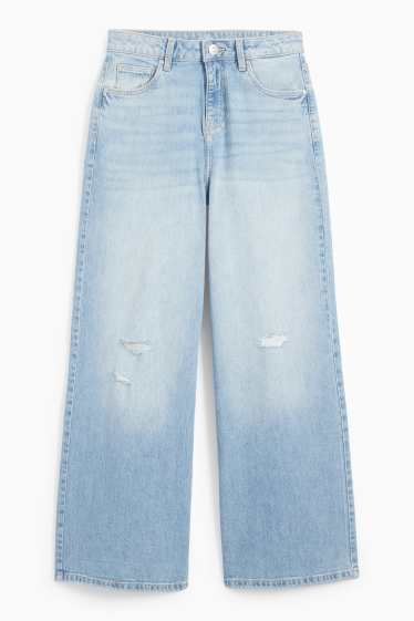 Kinderen: meisjes - Wide leg jeans - jeanslichtblauw