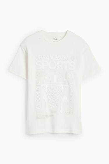 Kinder Jungen - Basketball - Kurzarmshirt - cremeweiss