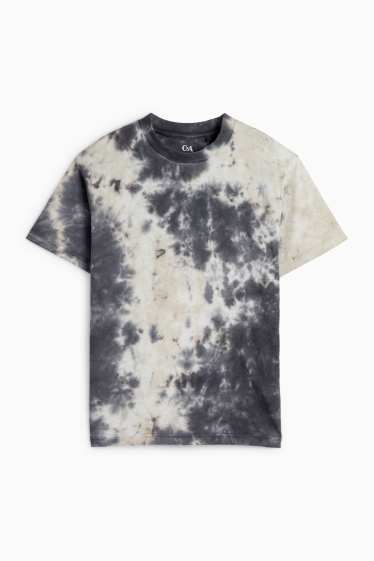 Kinder Jungen - Kurzarmshirt - gemustert - grau