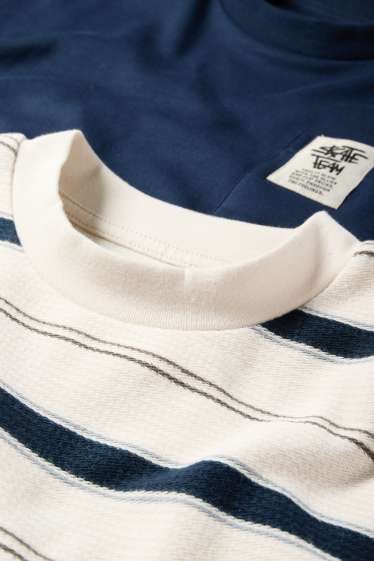 Kinder Buben - Multipack 2er - Kurzarmshirt - dunkelblau