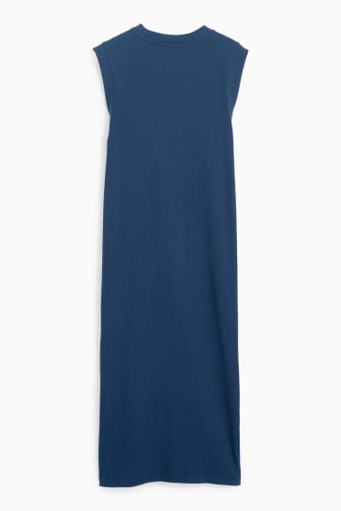 Damen - T-Shirt-Kleid - gerippt - dunkelblau