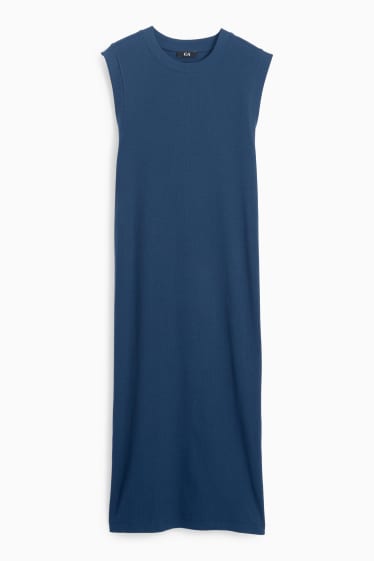 Damen - T-Shirt-Kleid - gerippt - dunkelblau