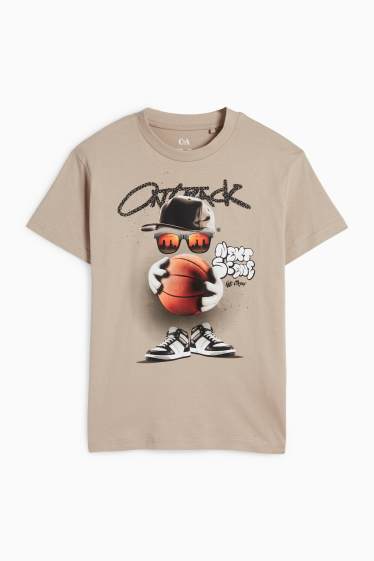 Kinder Buben - Basketball - Kurzarmshirt - taupe