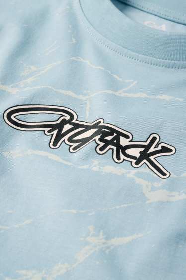 Niños: niños - Camiseta de manga corta - estampada - azul claro