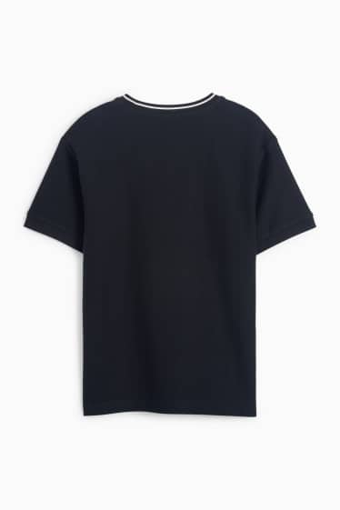 Kinderen: jongens - T-shirt - met structuur - zwart