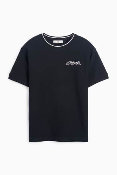 Kinderen: jongens - T-shirt - met structuur - zwart