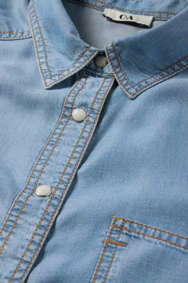 Damen - Jeansbluse - hellblau