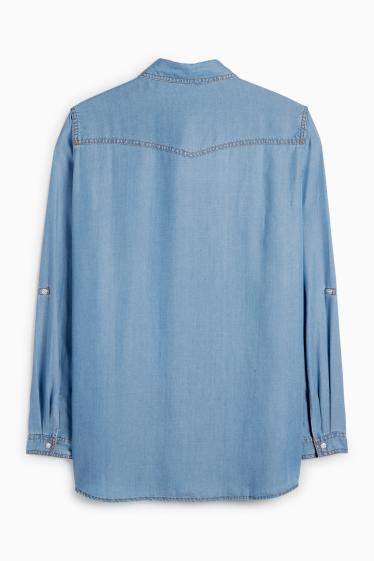 Damen - Jeansbluse - hellblau