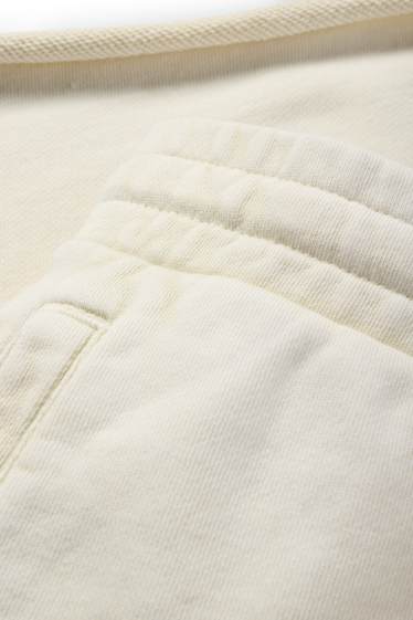 Heren - Sweatshort - crème wit