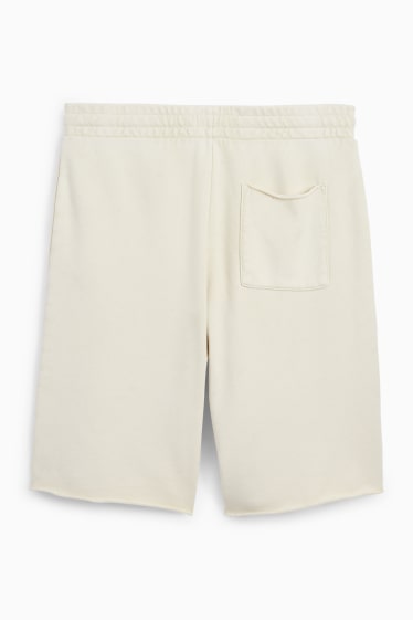 Heren - Sweatshort - crème wit