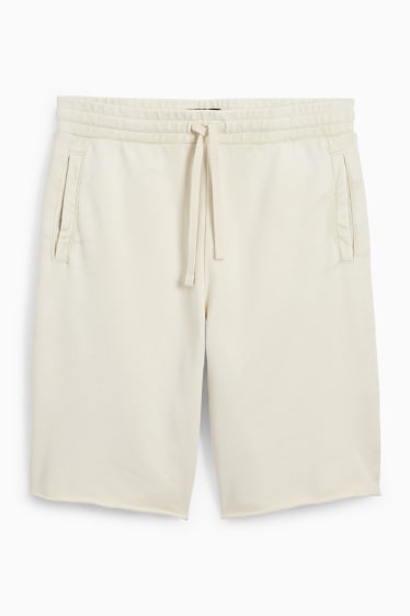Heren - Sweatshort - crème wit