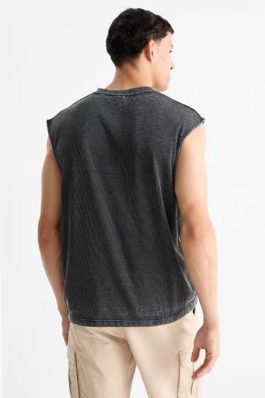Heren - Tanktop - ribstof - antraciet