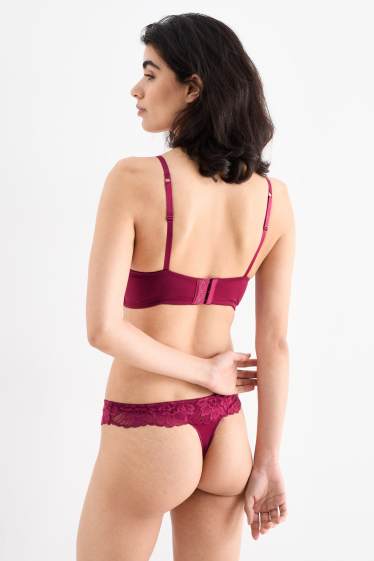 Damen - String - dunkelrosa