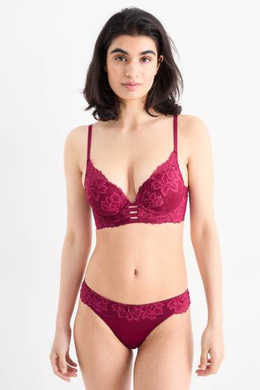 Damen - String - dunkelrosa