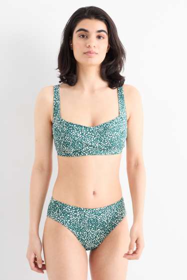 Women - Mastectomy bikini top - LYCRA® XTRA LIFE™ - polka dot - green