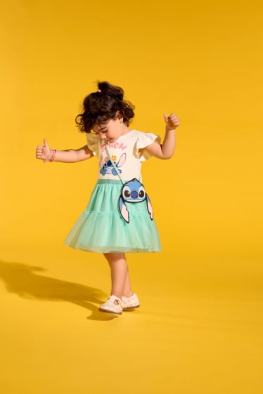 Kinderen: meisjes - Lilo & Stitch - set - jurkje en tas - 2-delig - turquoise
