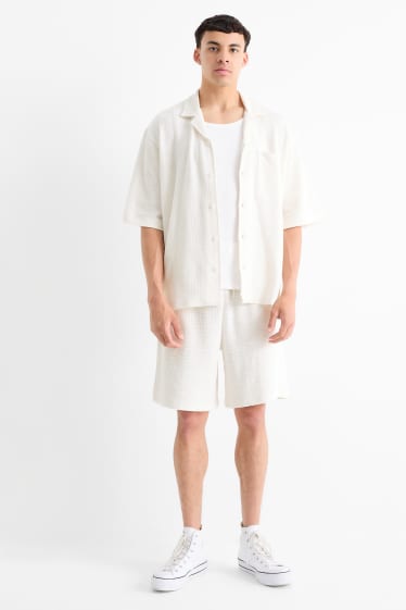 Heren - Short - met structuur - wit