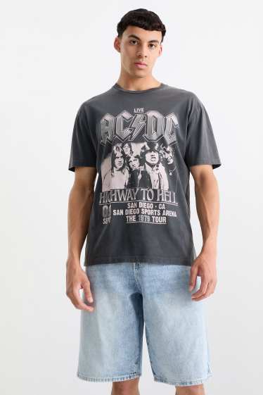 Men - T-shirt - oversized - AC/DC - gray