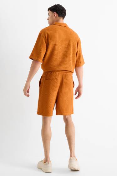Herren - Shorts - strukturiert - dunkelorange