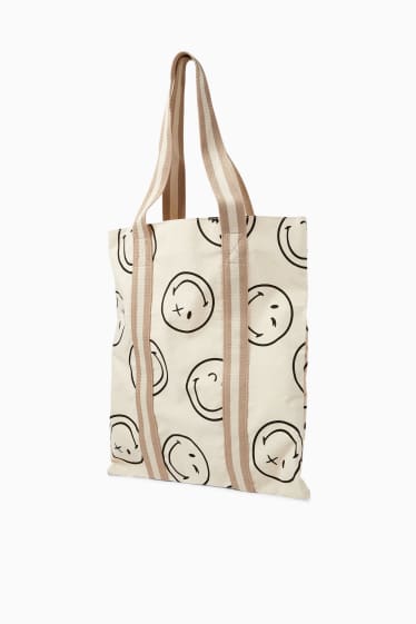 Dámské - Velká kabelka shopper - SmileyWorld® - béžová