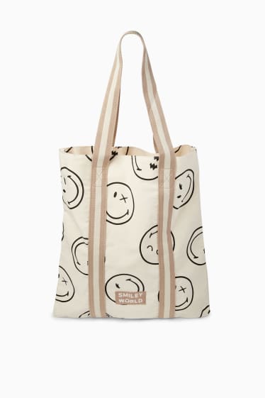 Dámské - Velká kabelka shopper - SmileyWorld® - béžová