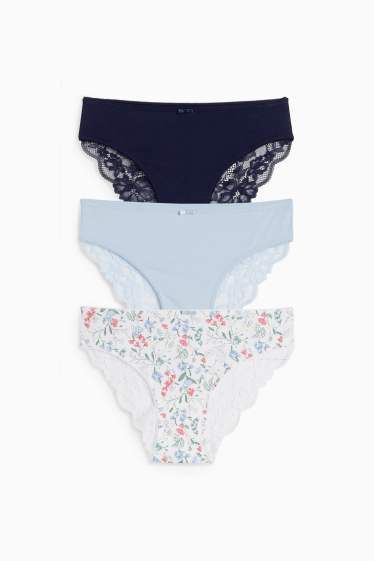Women - Multipack of 3 - knickers - dark blue