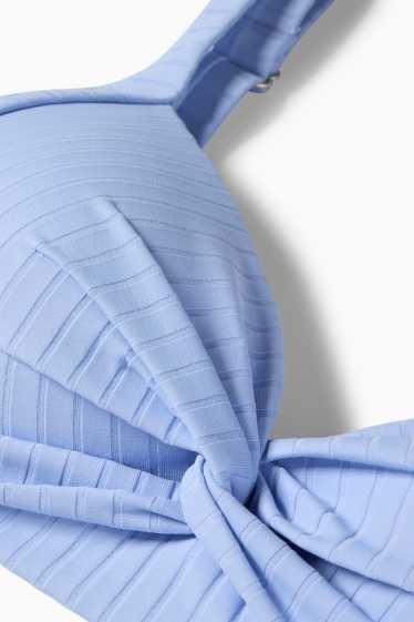 Damen - Bikini-Top - wattiert - LYCRA® XTRA LIFE™ - gerippt - hellblau