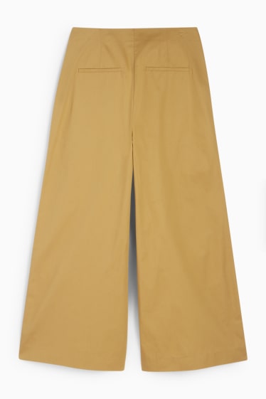 Dona - Pantalons de tela - high waist - wide leg - groc mostassa