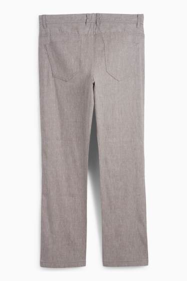 Herren - Hose - Regular Fit - Leinen-Mix - grau
