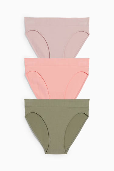 Damen - Multipack 3er - Slip - seamless - rosa