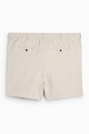 Herren - Shorts - Leinen-Mix - hellbeige