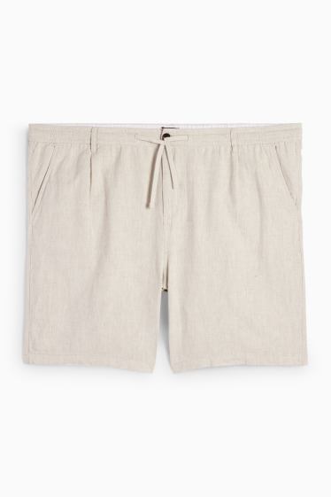 Herren - Shorts - Leinen-Mix - hellbeige