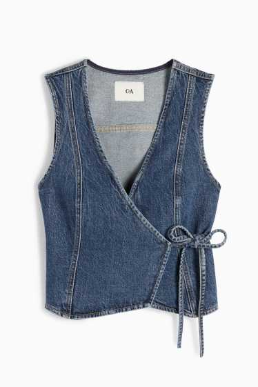 Femmes - Gilet sans manches en jean - jean bleu