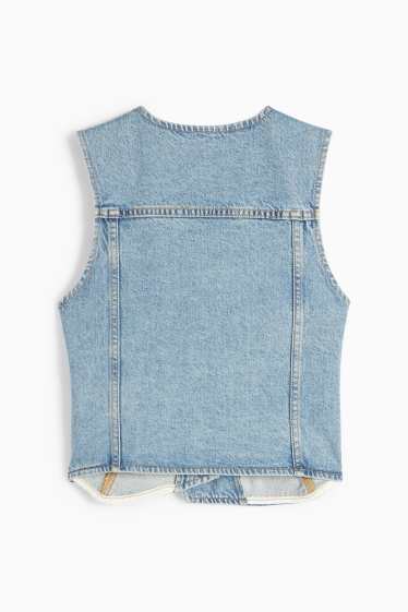 Damen - Jeans-Weste - helljeansblau