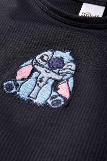 Děti - dívky - Lilo & Stitch - souprava - top a elastické šortky - žebrovaná - tmavomodrá