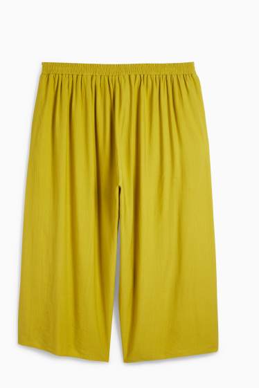 Damen - Stoffhose - High Waist - Wide Leg - hellgrün