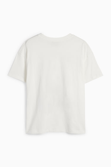 Damen - T-Shirt - Oversized - Glanz-Effekt - weiss