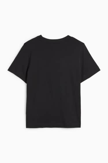Dámské - Tričko - regular fit - s lesklou aplikací - černá