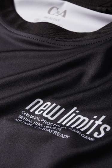 Kinder Buben - Funktions-Shirt - gemustert - schwarz