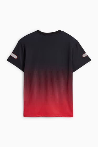 Kinder Buben - Funktions-Shirt - gemustert - schwarz