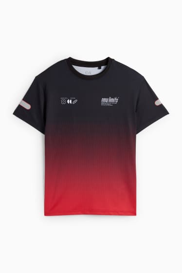 Kinder Buben - Funktions-Shirt - gemustert - schwarz