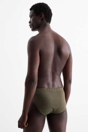 Herren - Multipack 3er - Slip - kariert - grün