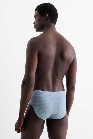 Herren - Multipack 3er - Slip - kariert - hellblau