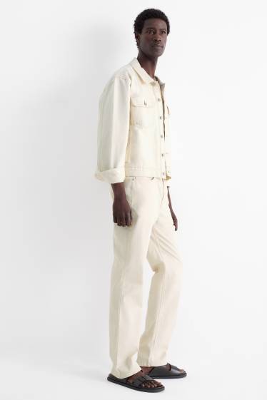 Heren - Broek - regular fit - crèmekleurig