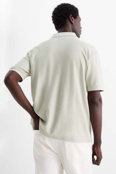 Men - Polo shirt - textured - mint green