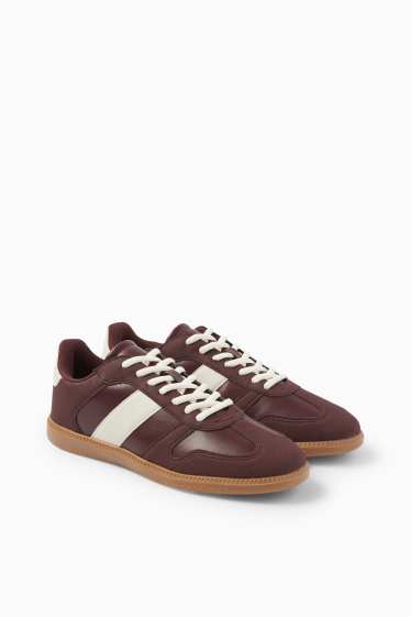 Damen - Sneaker - Lederimitat - dunkelrot