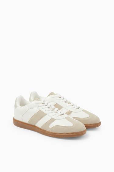 Damen - Sneaker - Lederimitat - weiss