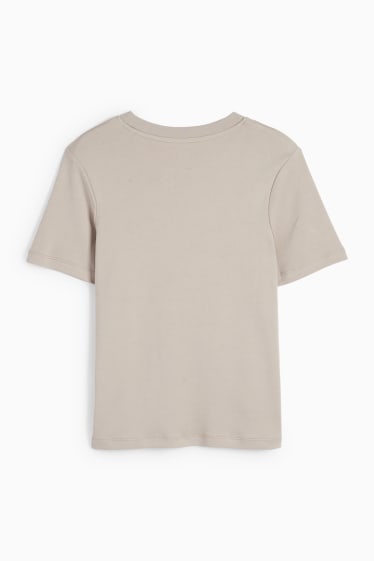 Dámské - Tričko basic - slim fit - šedá