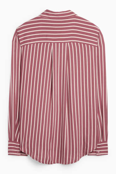 Dames - Blouse - gestreept - bordeaux