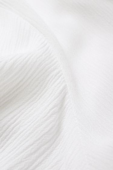 Dames - Standblouse met geknoopt detail - wit